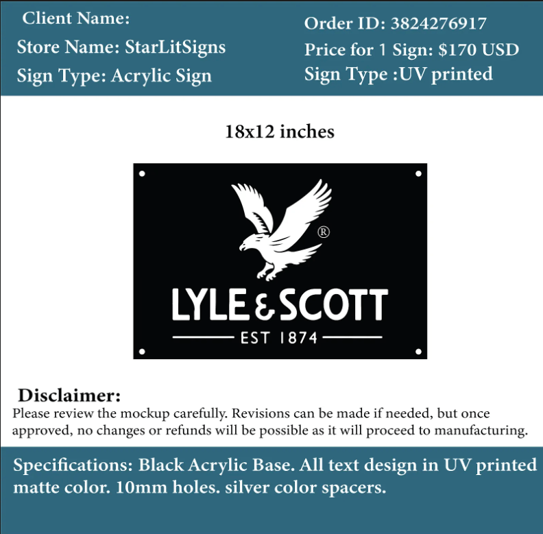 Acrylic Business Sign - Con - Custom Logo Sign - Acrylic Business Sign - Con