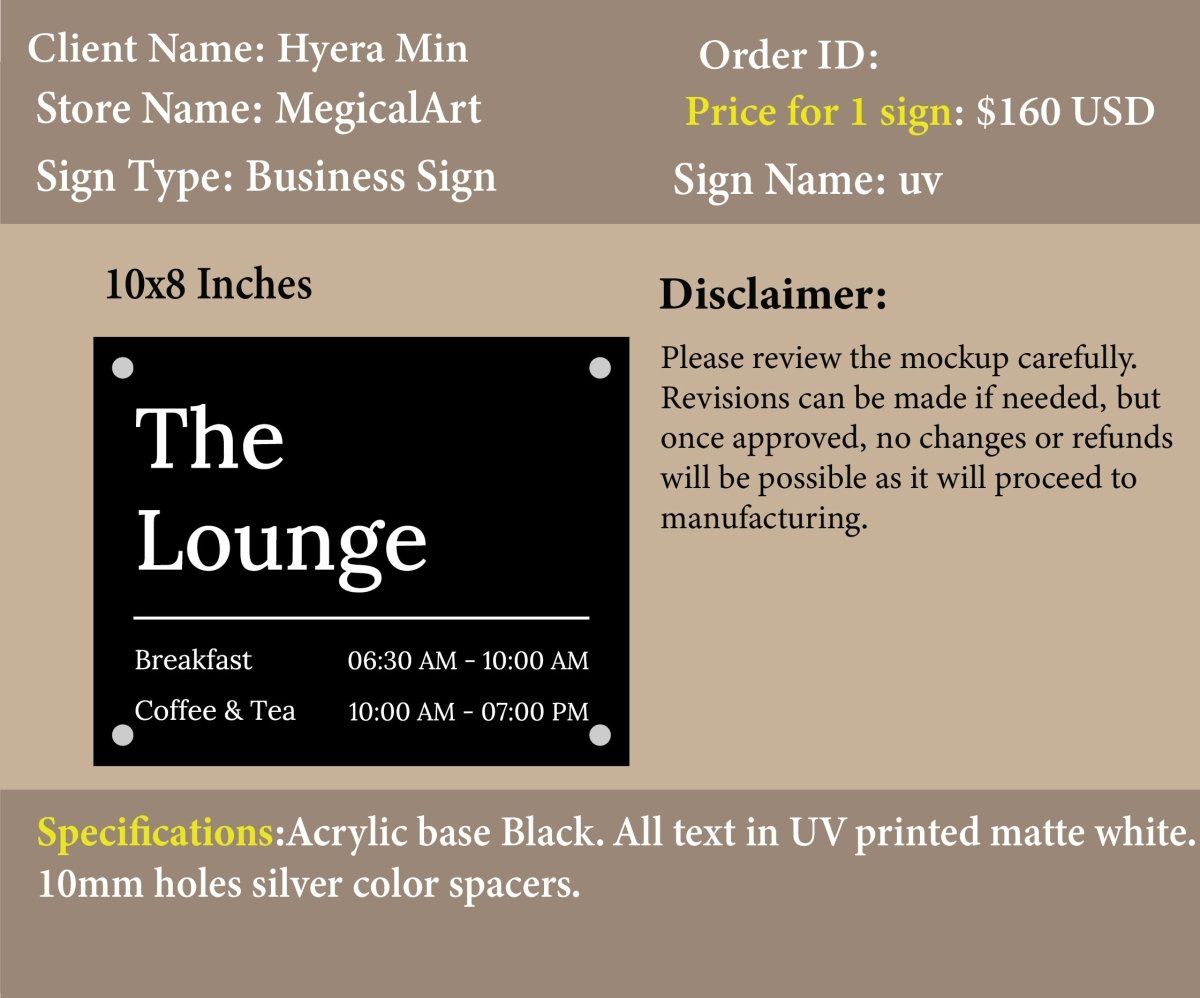 Acrylic sign - Hyera Min - Custom Logo Sign - Acrylic sign - Hyera Min