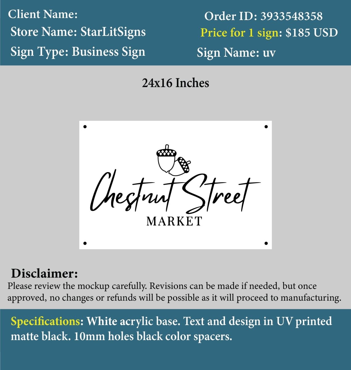 Acrylic Sign - Jaquelin - Custom Logo Sign - Acrylic Sign - Jaquelin