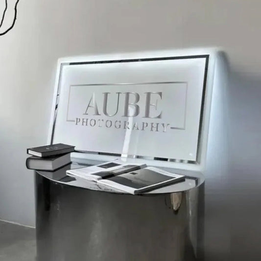 Custom LED Logo Sign - Sleek Rectangular Backlit Acrylic Wall Sign - Backlit Business Signs - Custom Logo Sign