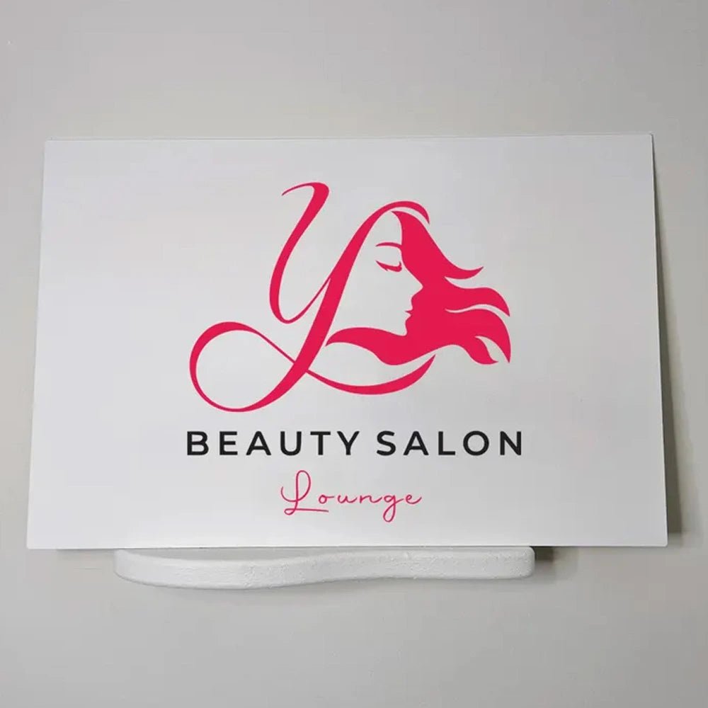 Custom Logo Sign for Wall - Clear Rectangular Acrylic Business Logo Sign - UV Printed Business Signs - Custom Logo Sign
