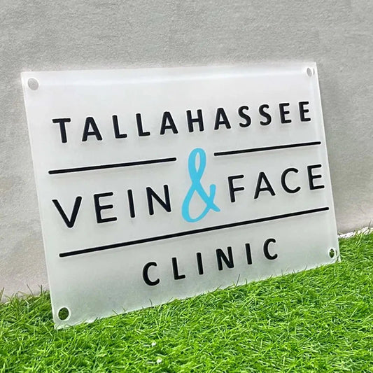 Custom Logo Sign for Wall - Clear Rectangular Acrylic Business Logo Sign - UV Printed Business Signs - Custom Logo Sign