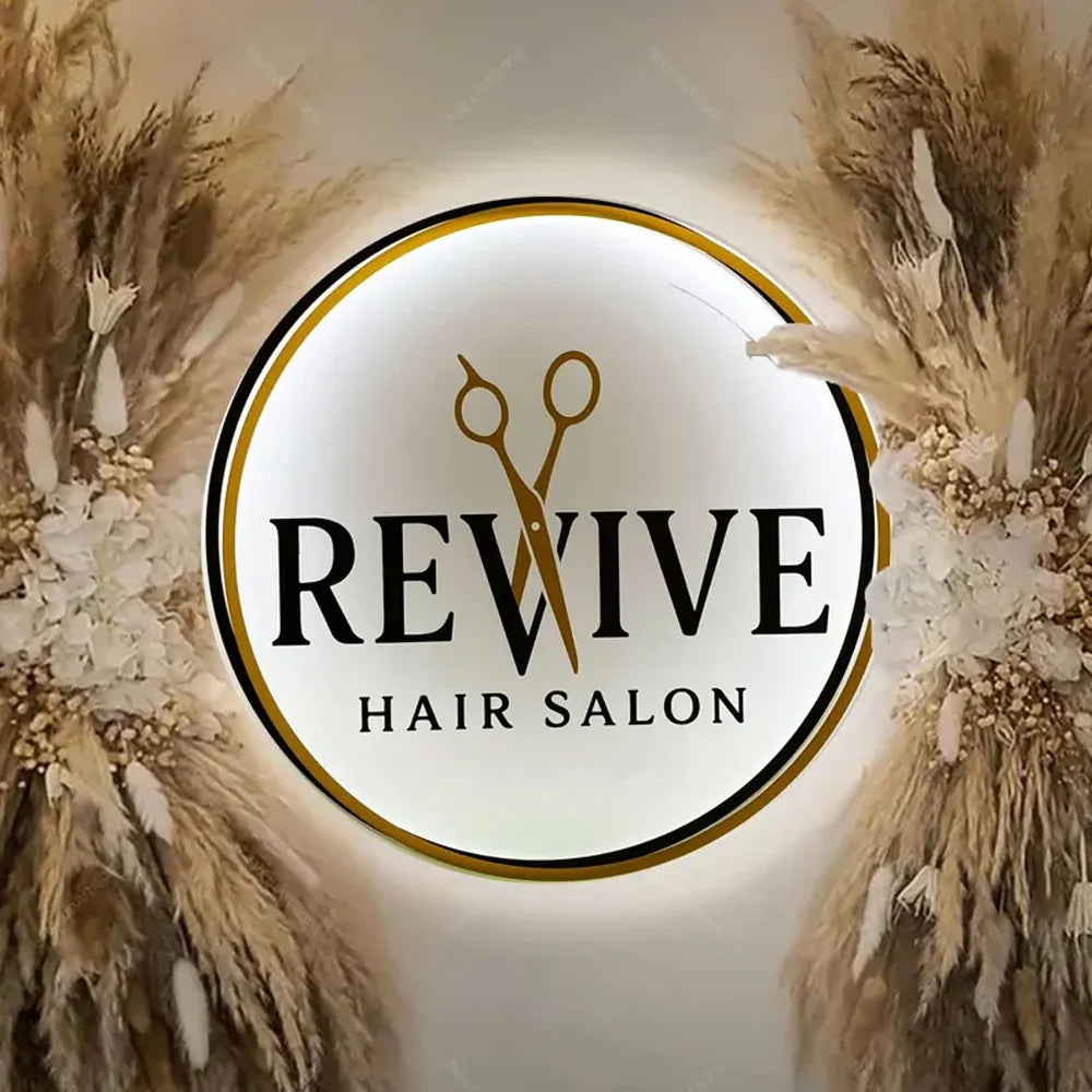 Custom LED Logo Sign - Round Backlit Acrylic Spa & Studio Logo Sign