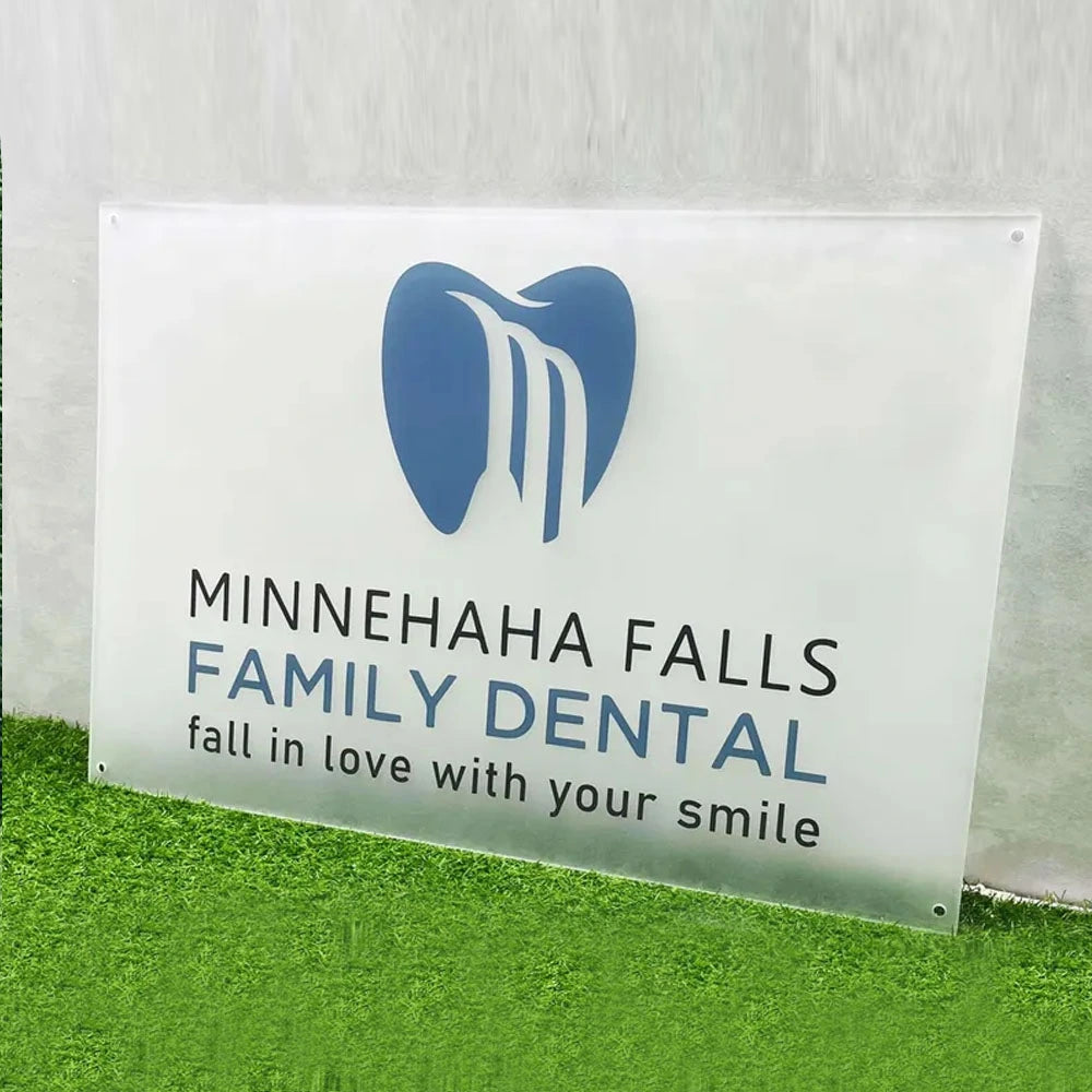 Custom Logo Sign for Wall - Rectangular Acrylic Business Logo Sign