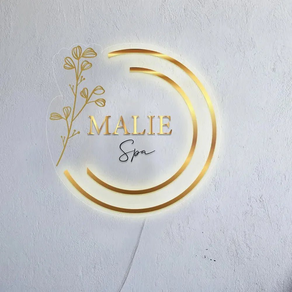 Logo Acrylic Sign - 3D Round Custom Backlit Business Logo Sign - Backlit Business Signs - Custom Logo Sign