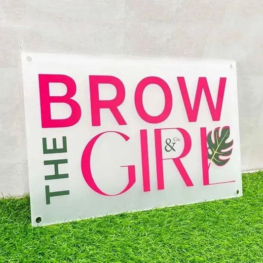 Logo Acrylic Sign - Personalized Shop Logo Sign with QR for Wall Display - UV Printed Business Signs - Custom Logo Sign