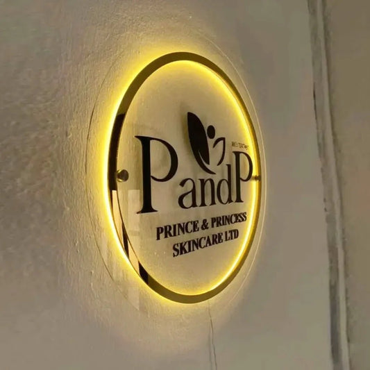 Logo Acrylic Sign - Round UV Printed Backlit Business Logo Sign - Backlit Business Signs - Custom Logo Sign