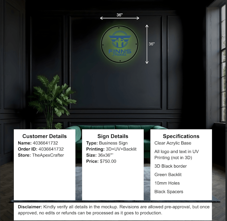 4036641732 - TheApexCrafter - Business Logo Sign - Custom Logo Sign - 4036641732 - TheApexCrafter - Business Logo Sign