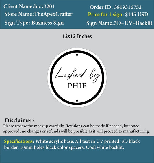 Acrylic Business Logo Sign - sophie - Custom Logo Sign - Acrylic Business Logo Sign - sophie