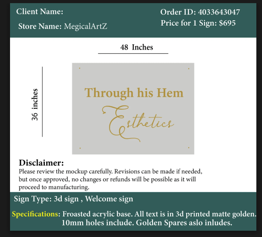 Acrylic Sign - Aixa A. Resendiz - Custom Logo Sign - Acrylic Sign - Aixa A. Resendiz