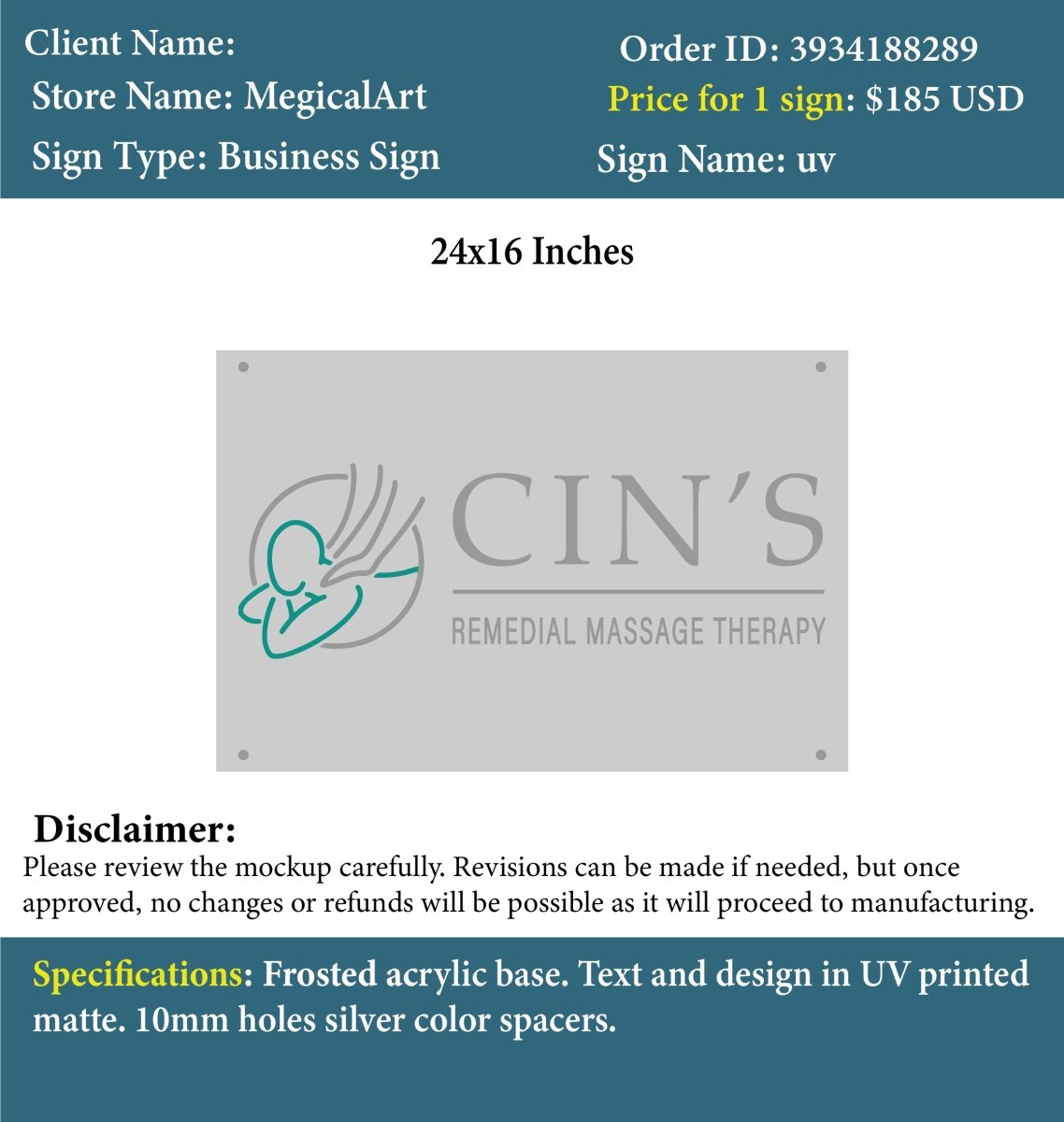 Acrylic Sign - Custom Logo Sign - Acrylic Sign