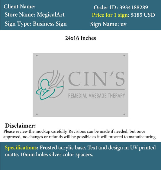Acrylic Sign - Custom Logo Sign - Acrylic Sign