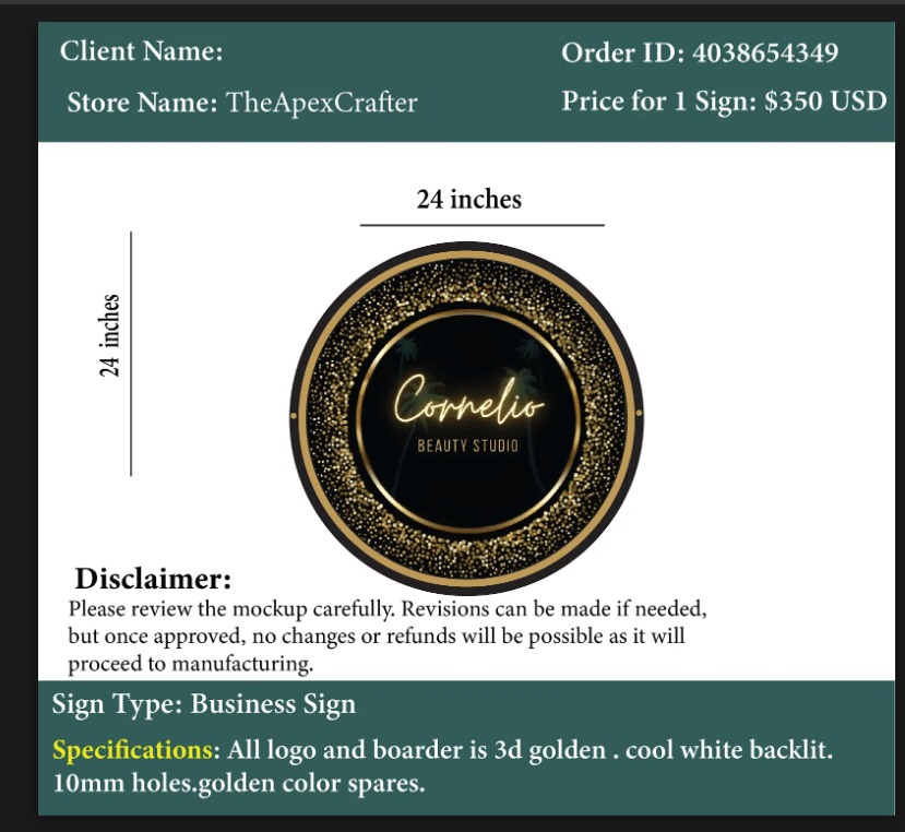 Acrylic Sign - Edith - Custom Logo Sign - Acrylic Sign - Edith