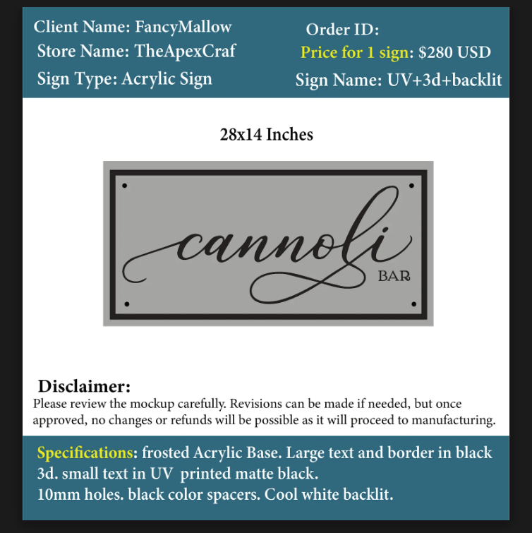 Acrylic Sign - FancyMallow - Custom Logo Sign - Acrylic Sign - FancyMallow