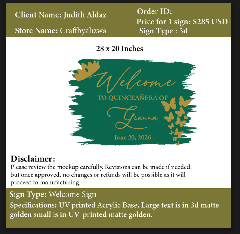 Acrylic Sign - Judith Aldaz - Custom Logo Sign - Acrylic Sign - Judith Aldaz