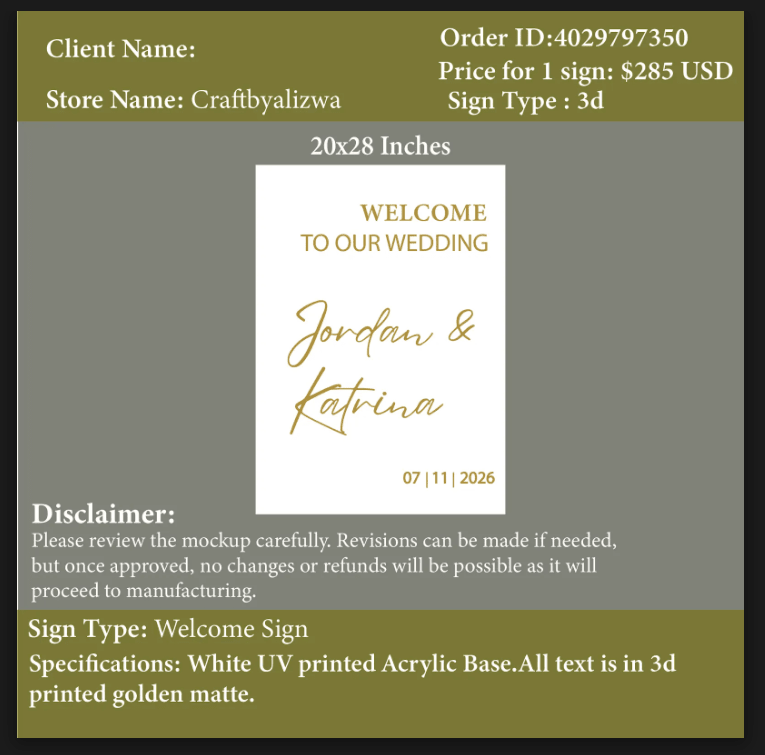 Acrylic Sign - Katrina Moceri - Custom Logo Sign - Acrylic Sign - Katrina Moceri