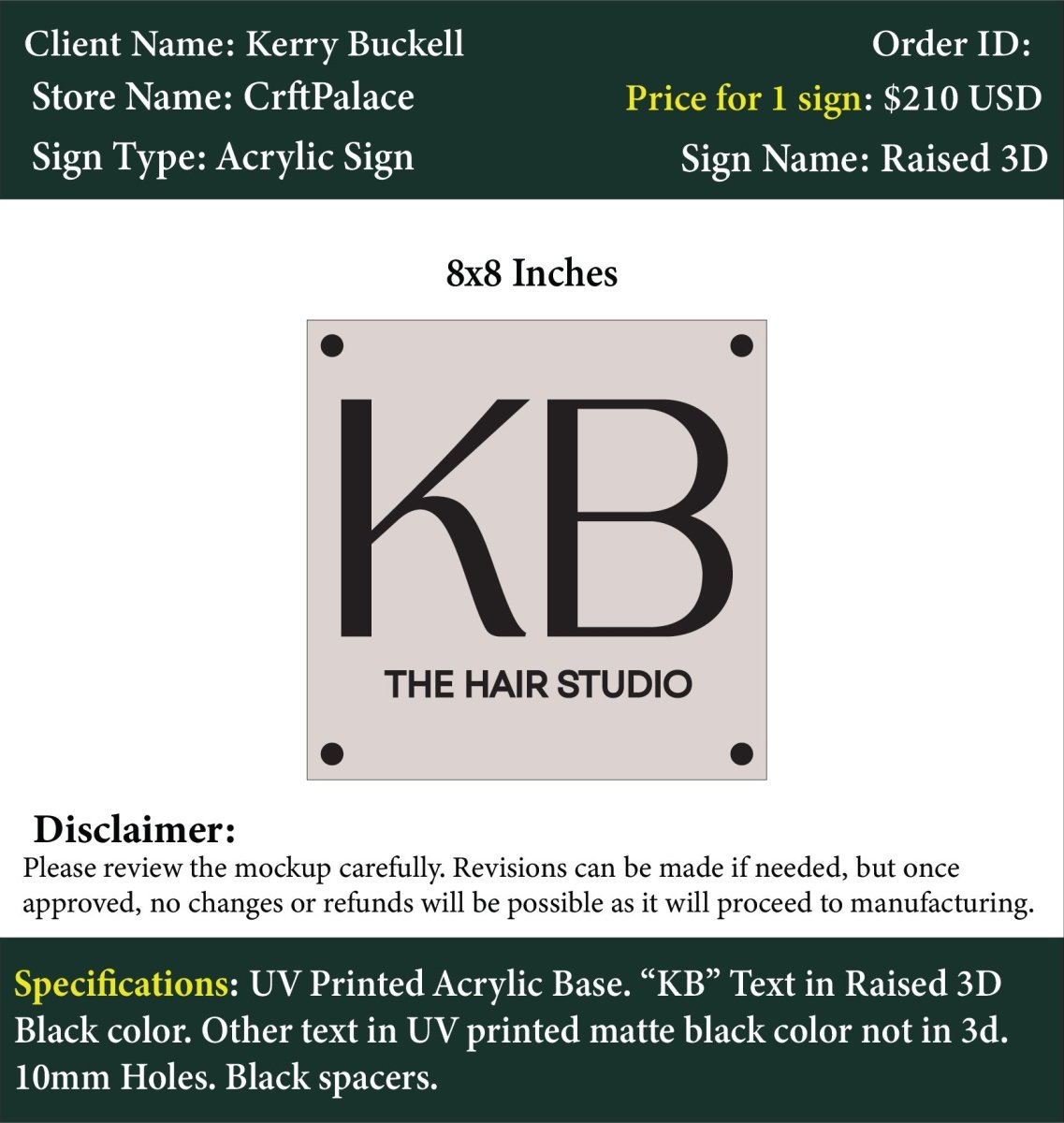 Acrylic Sign - Kerry - Custom Logo Sign - Acrylic Sign - Kerry