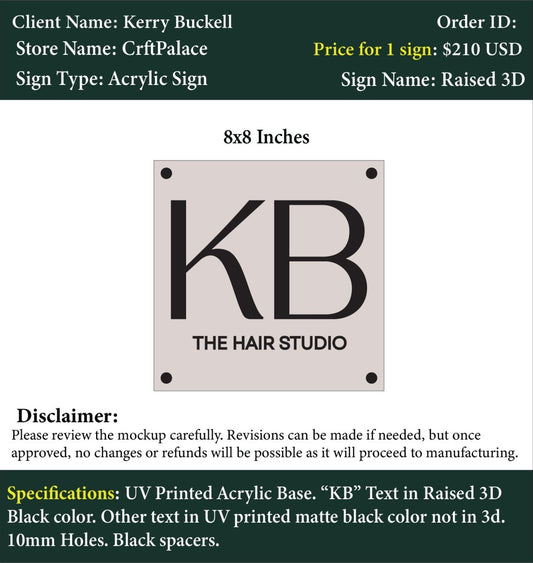 Acrylic Sign - Kerry - Custom Logo Sign - Acrylic Sign - Kerry