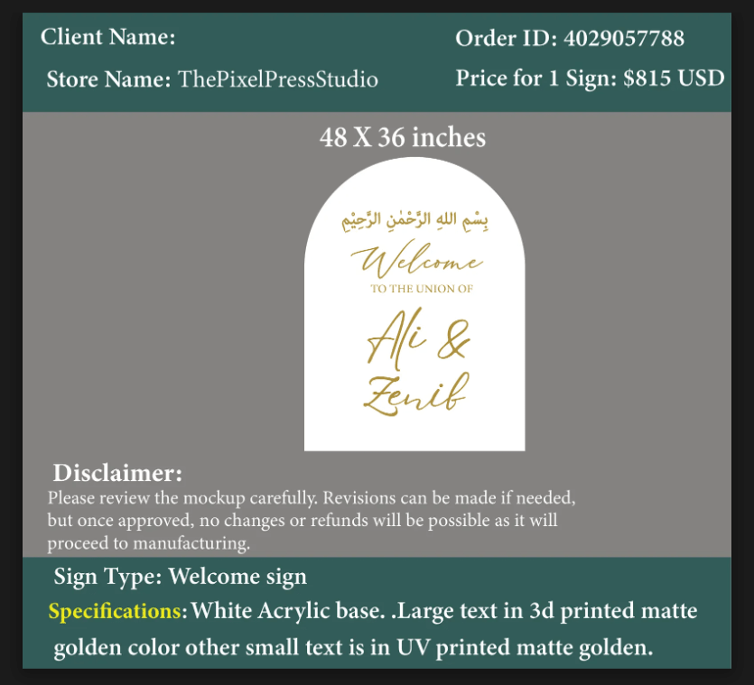 Acrylic Sign - madina karimyar - Custom Logo Sign - Acrylic Sign - madina karimyar