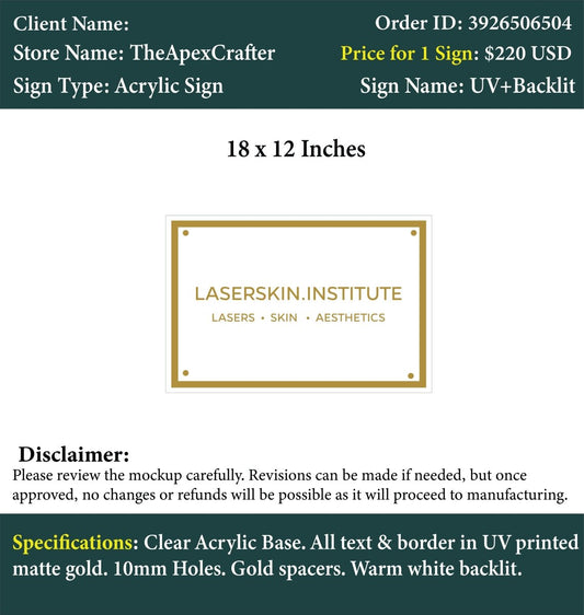 Acrylic sign - Rachel - Custom Logo Sign - Acrylic sign - Rachel