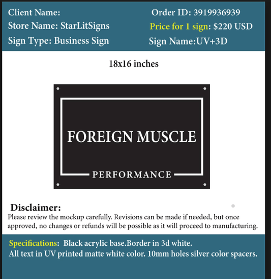 Business acrylic 3d+UV Sign - Mary - Custom Logo Sign - Business acrylic 3d+UV Sign - Mary