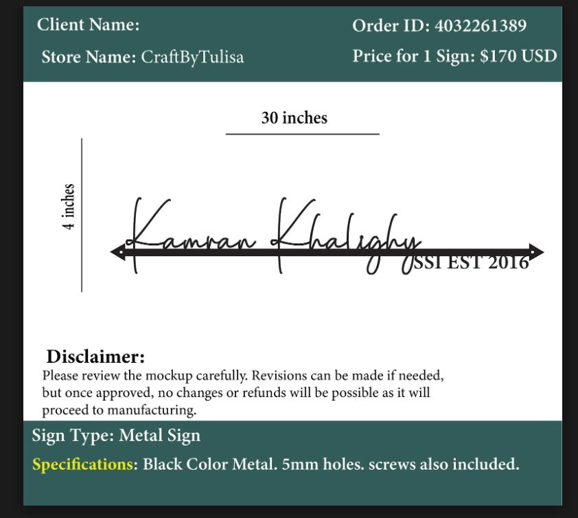 Craft by Tulisa - Briana - Custom Logo Sign - Craft by Tulisa - Briana
