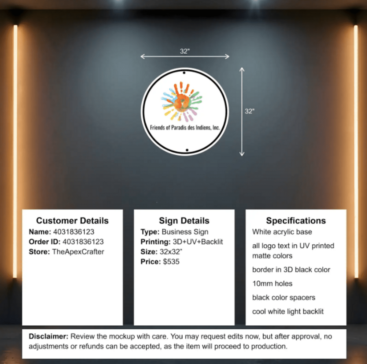Custom Acrylic business backlit sign , Karyn - Custom Logo Sign - Custom Acrylic business backlit sign , Karyn