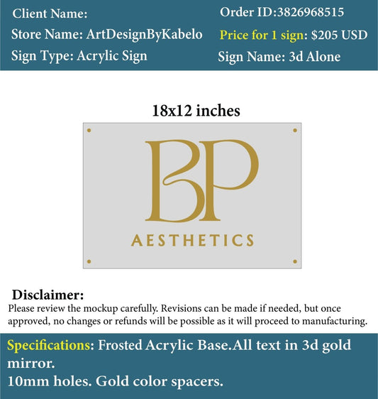 Custom Acrylic Business Sign - Bruna Pereira - Custom Logo Sign - Custom Acrylic Business Sign - Bruna Pereira