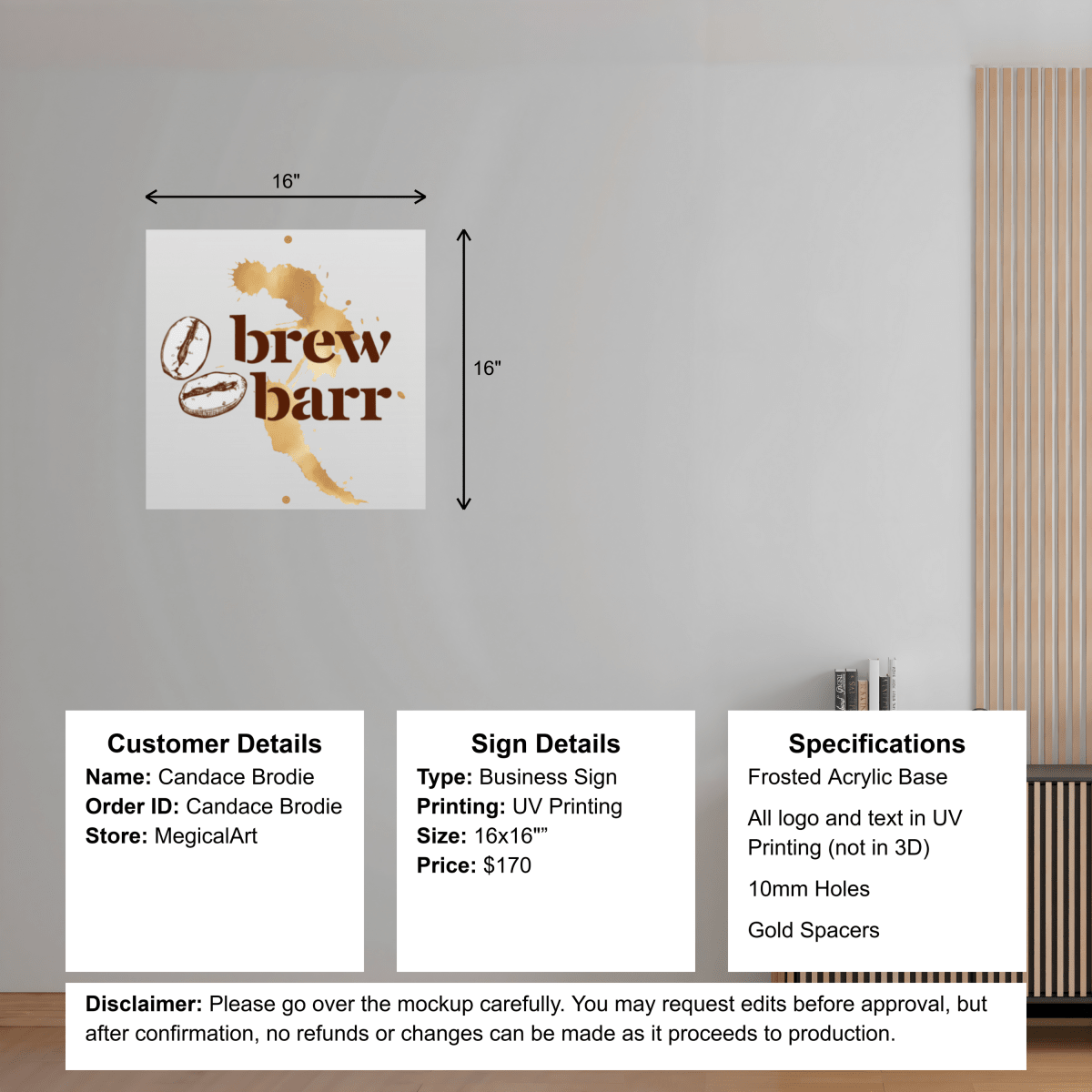 Custom Acrylic business sign - Candace - Custom Logo Sign - Custom Acrylic business sign - Candace