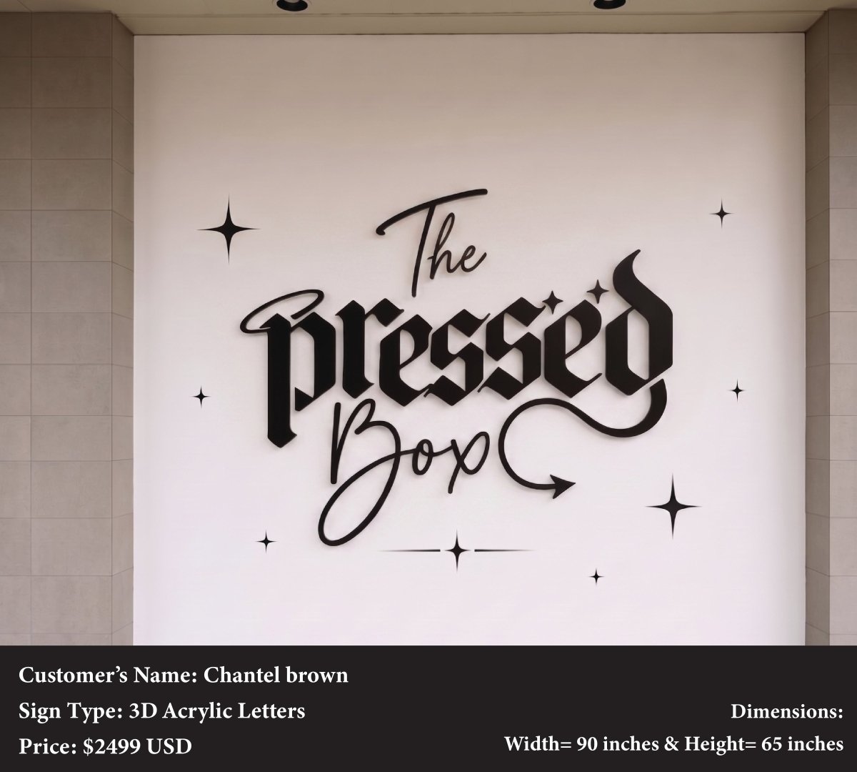 Custom Acrylic Business Sign - Chantel - Custom Logo Sign - Custom Acrylic Business Sign - Chantel