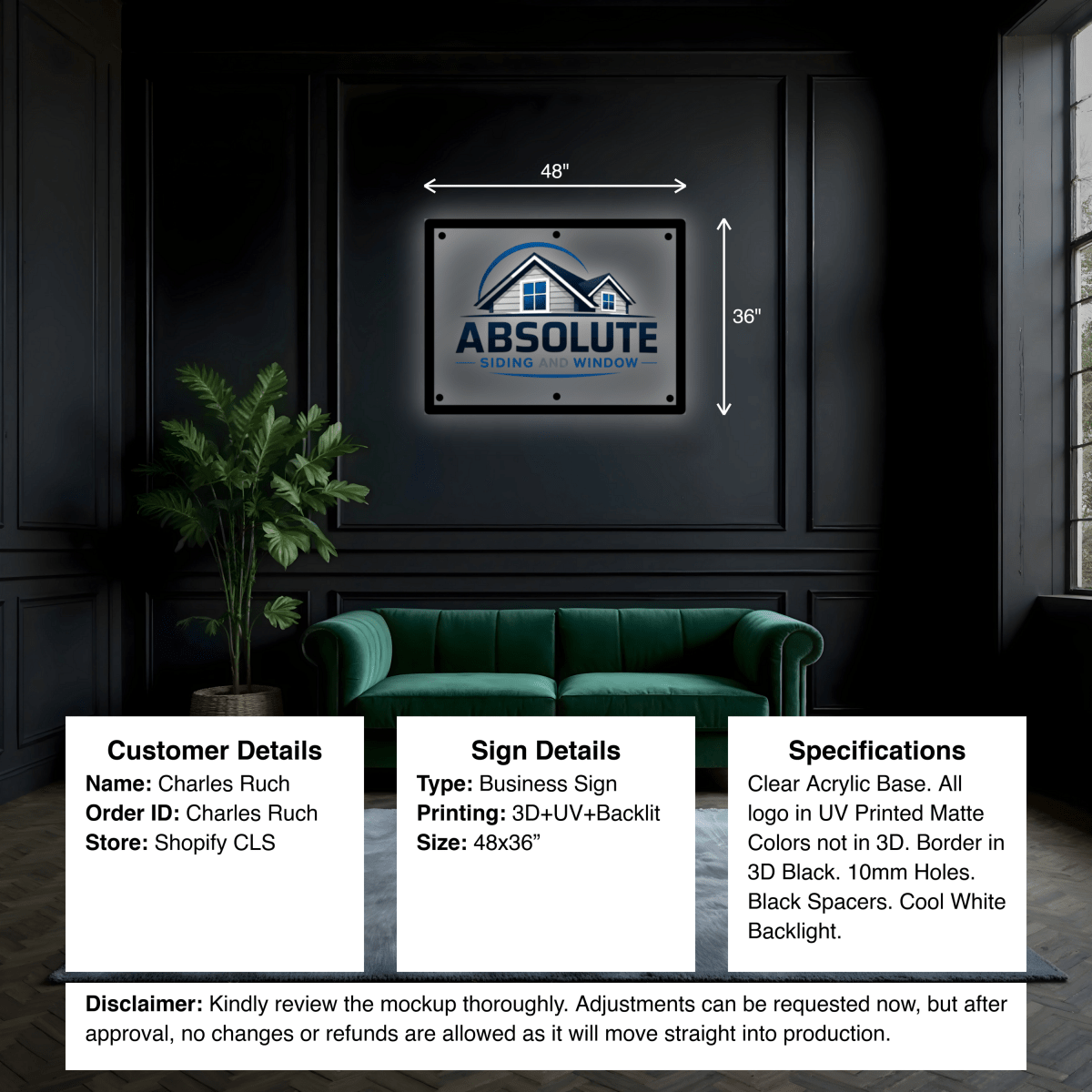 Custom Acrylic Business Sign - Charles Ruch - Custom Logo Sign - Custom Acrylic Business Sign - Charles Ruch