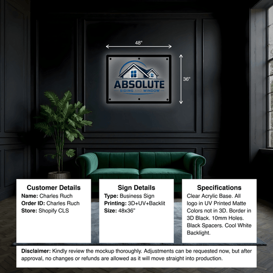 Custom Acrylic Business Sign - Charles Ruch - Custom Logo Sign - Custom Acrylic Business Sign - Charles Ruch