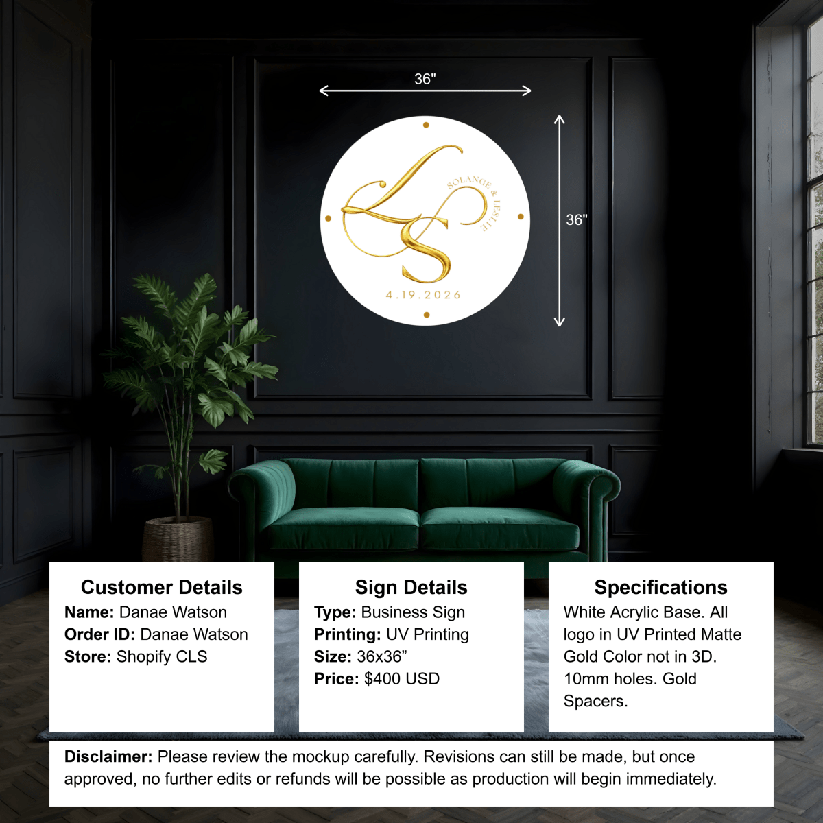 Custom Acrylic Business Sign - Danae - Custom Logo Sign - Custom Acrylic Business Sign - Danae
