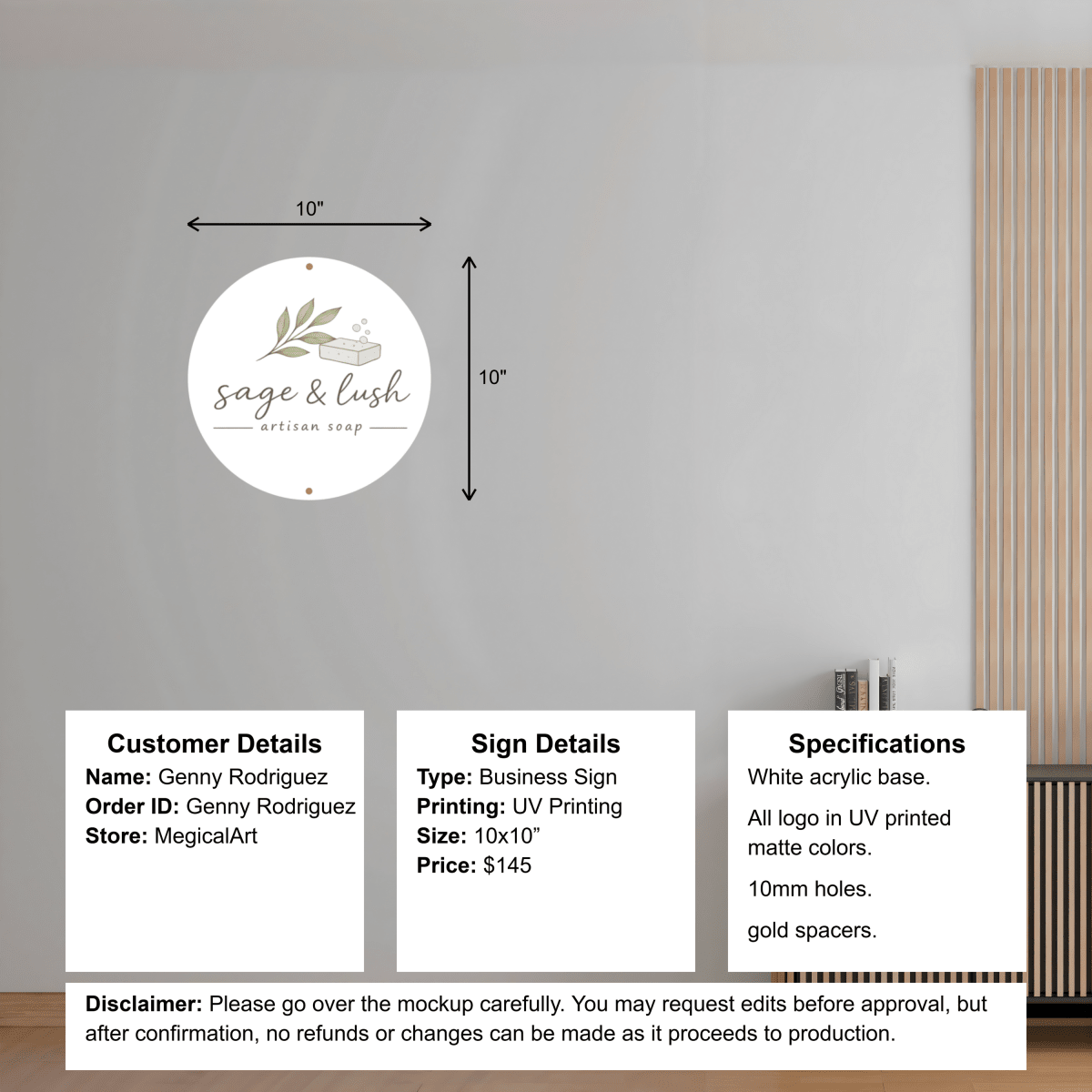 Custom Acrylic Business sign - Genny - Custom Logo Sign - Custom Acrylic Business sign - Genny