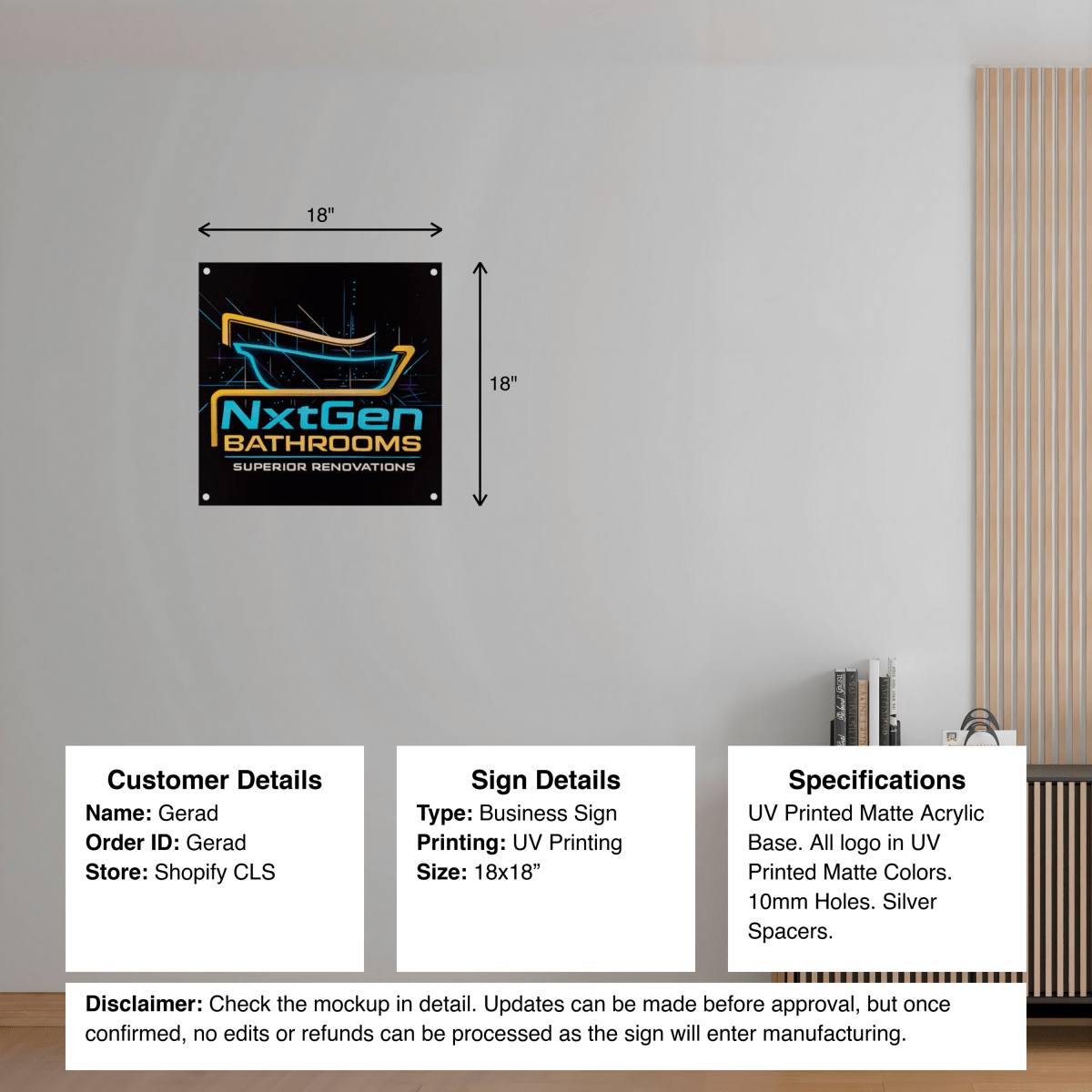 Custom Acrylic Business Sign - Gerad - Custom Logo Sign - Custom Acrylic Business Sign - Gerad