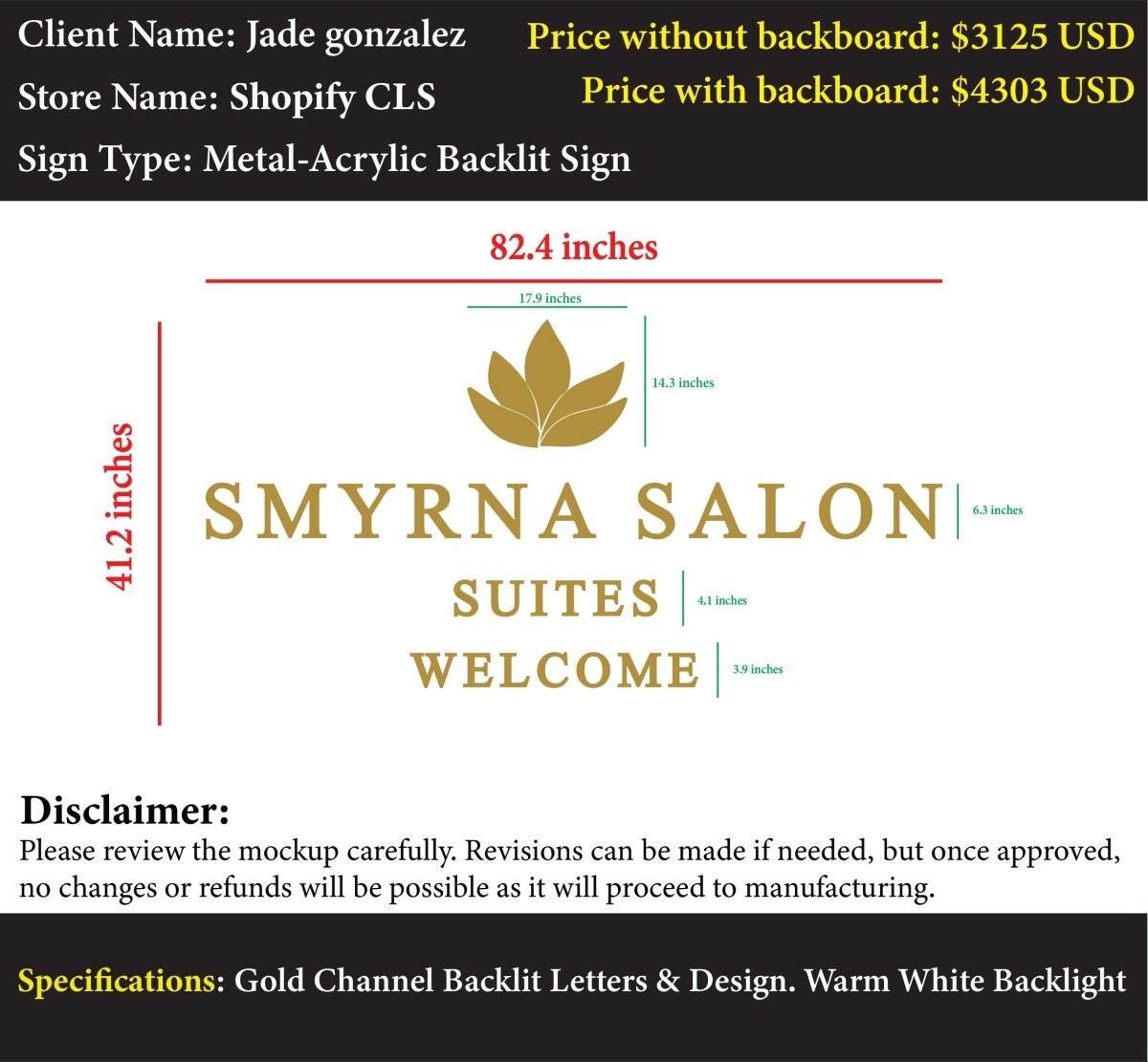 Custom Acrylic Business Sign - Jade gonzalez - Custom Logo Sign - Custom Acrylic Business Sign - Jade gonzalez