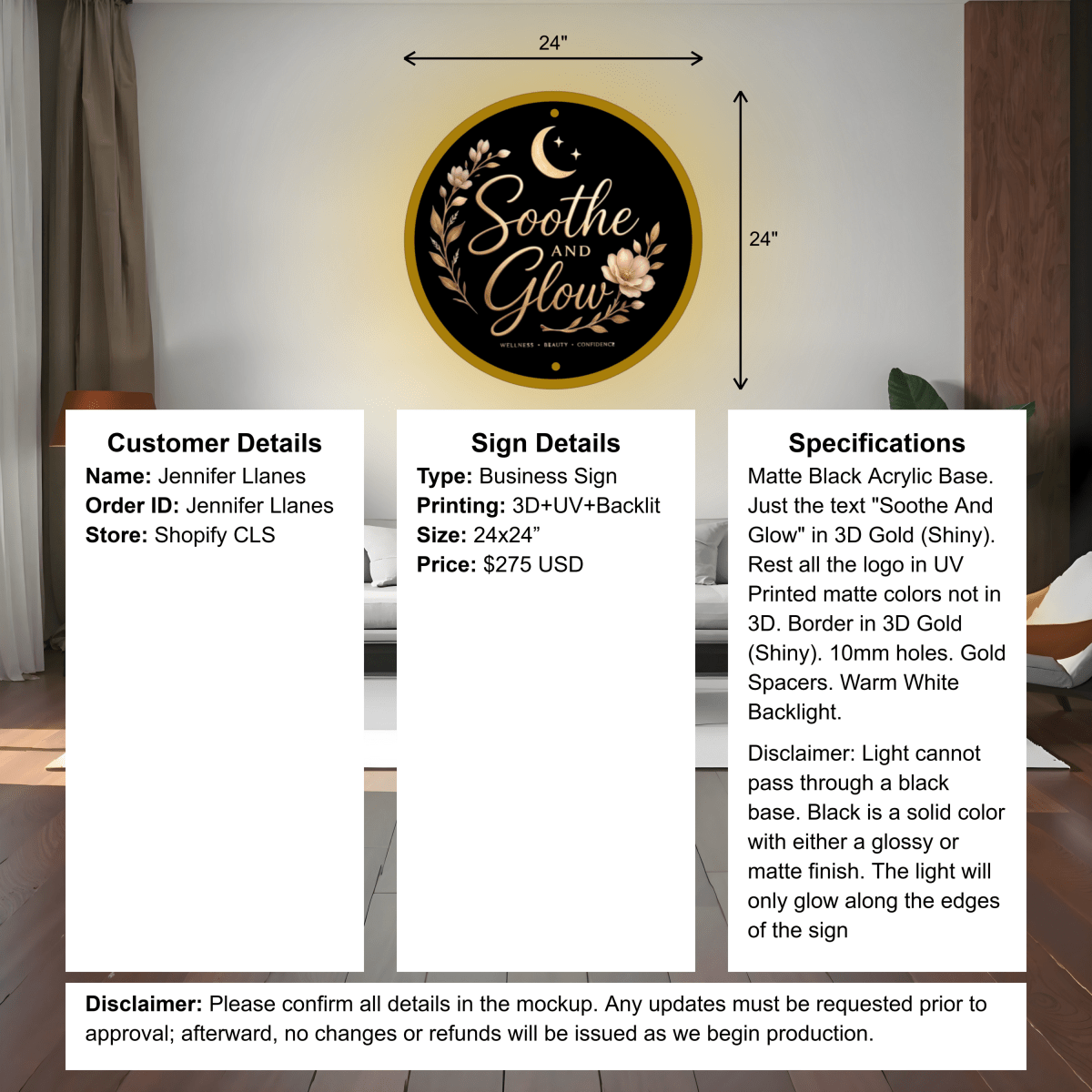 Custom Acrylic Business Sign - Jennifer - Custom Logo Sign - Custom Acrylic Business Sign - Jennifer