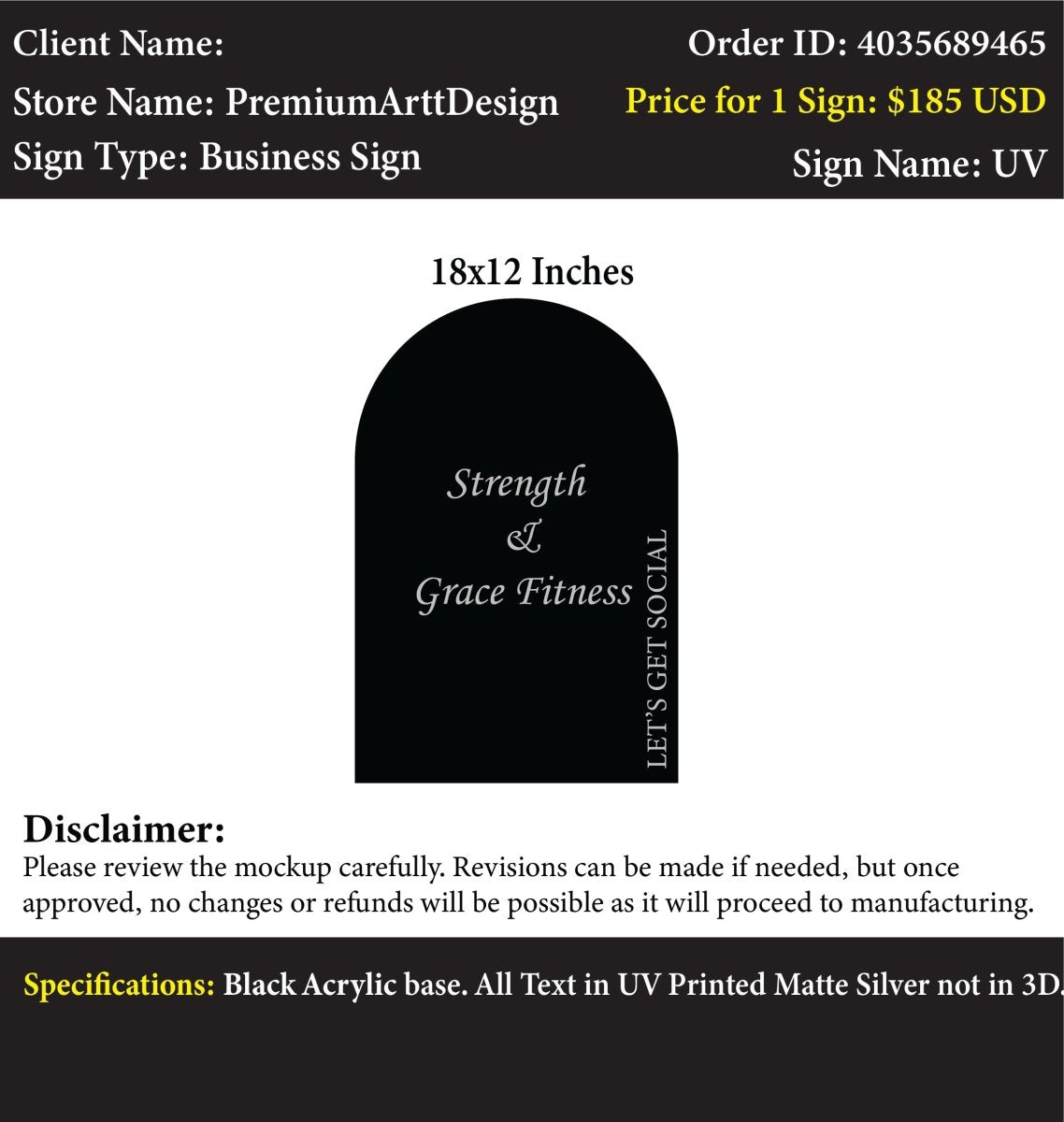 Custom Acrylic Business Sign - Megan - Custom Logo Sign - Custom Acrylic Business Sign - Megan