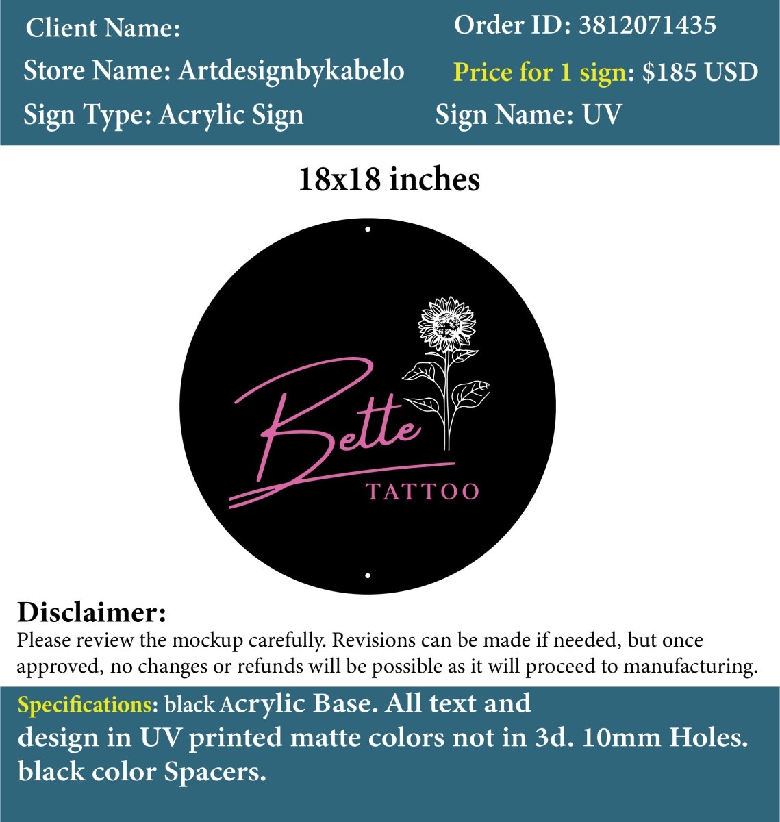 Custom Acrylic Business Sign - Megan - Custom Logo Sign