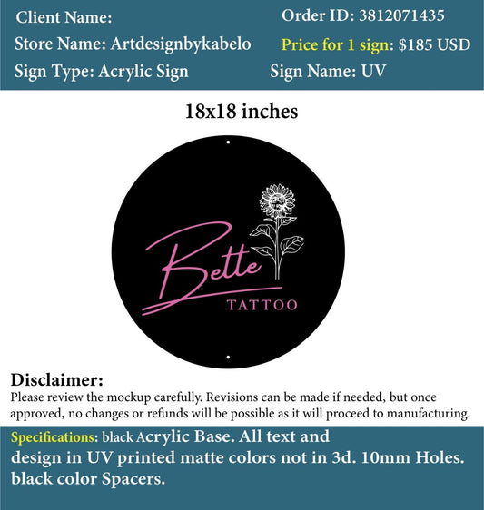 Custom Acrylic Business Sign - Megan - Custom Logo Sign