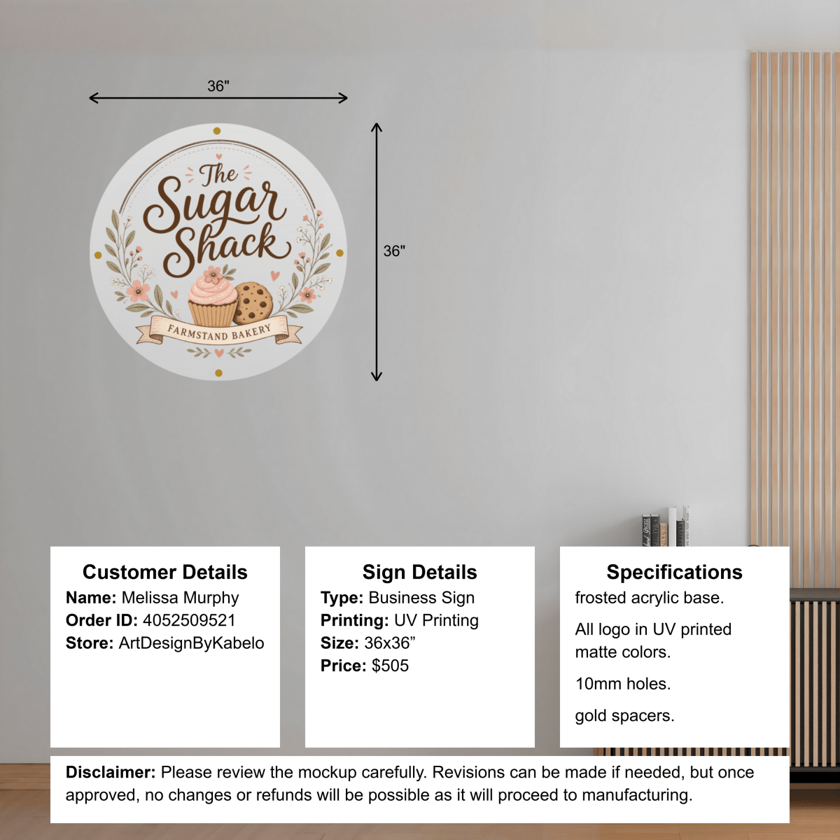 Custom Acrylic business sign, Melissa Murphy - Custom Logo Sign - Custom Acrylic business sign, Melissa Murphy