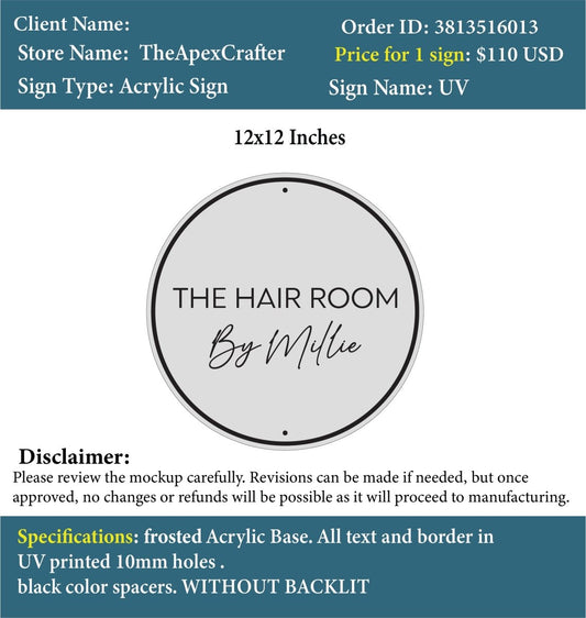 Custom Acrylic Business Sign - Millie - Custom Logo Sign - Custom Acrylic Business Sign - Millie