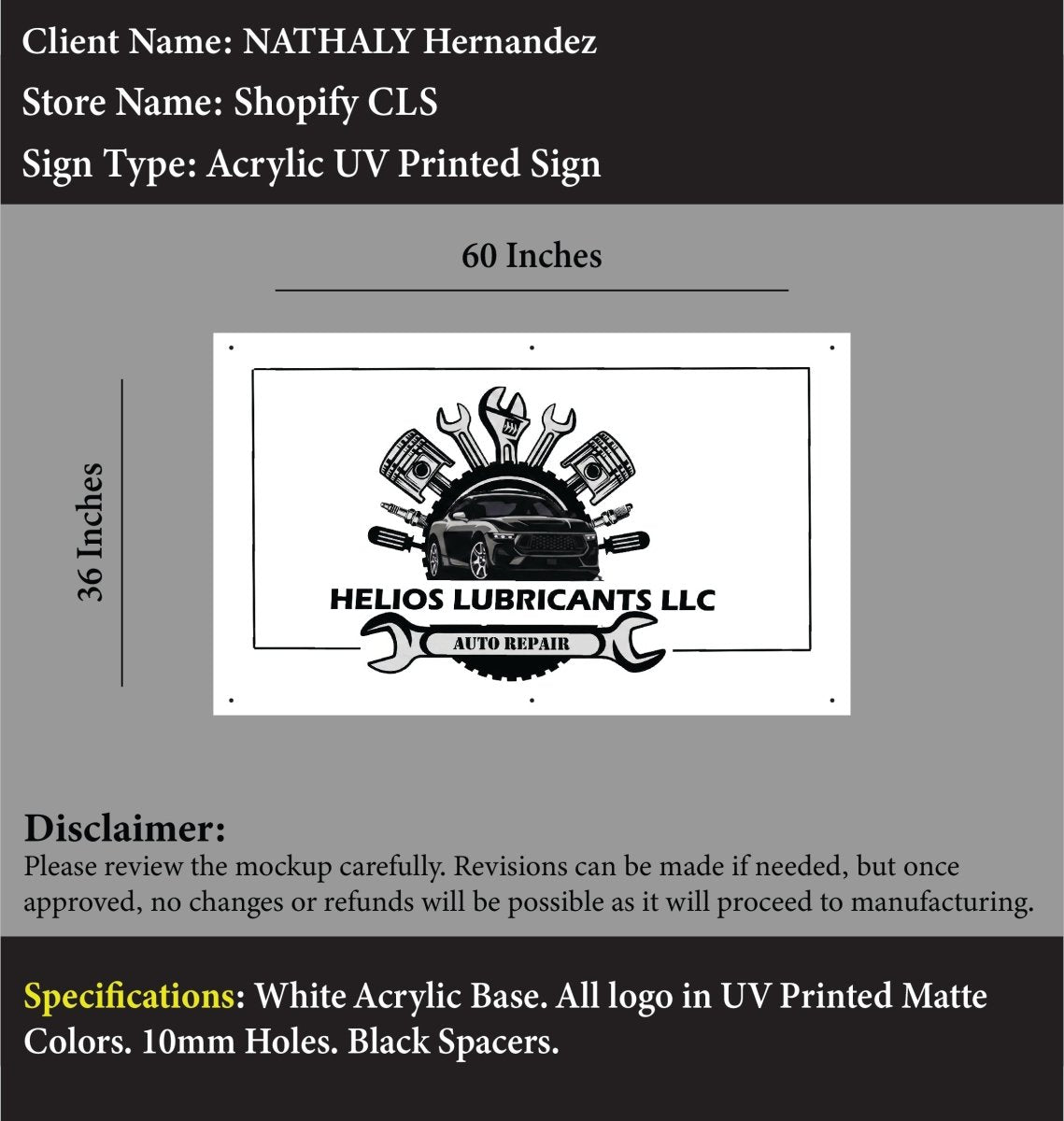 Custom Acrylic Business Sign - NATHALY Hernandez - Custom Logo Sign - Custom Acrylic Business Sign - NATHALY Hernandez