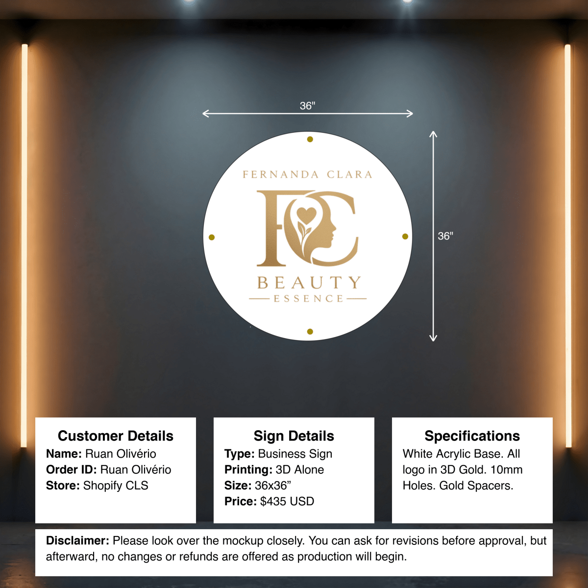 Custom Acrylic Business Sign - Ruan - Custom Logo Sign - Custom Acrylic Business Sign - Ruan