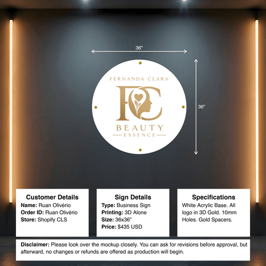 Custom Acrylic Business Sign - Ruan - Custom Logo Sign - Custom Acrylic Business Sign - Ruan