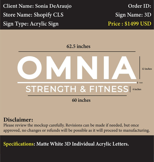 Custom Acrylic Business Sign - Sonia - Custom Logo Sign - Custom Acrylic Business Sign - Sonia