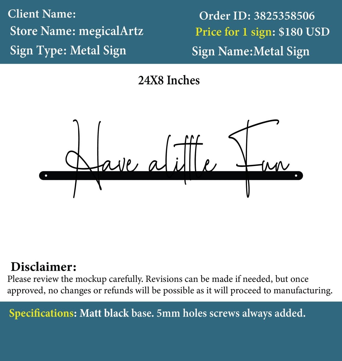 Custom Acrylic Metal Sign - Craig Robert - Custom Logo Sign - Custom Acrylic Metal Sign - Craig Robert