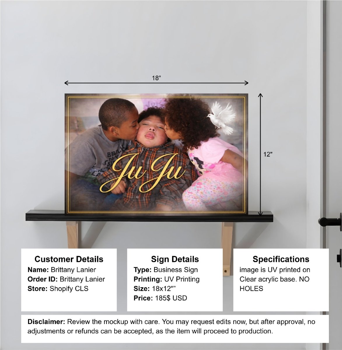 Custom Acrylic Sign - Shopify - Brittany - Custom Logo Sign - Custom Acrylic Sign - Shopify - Brittany