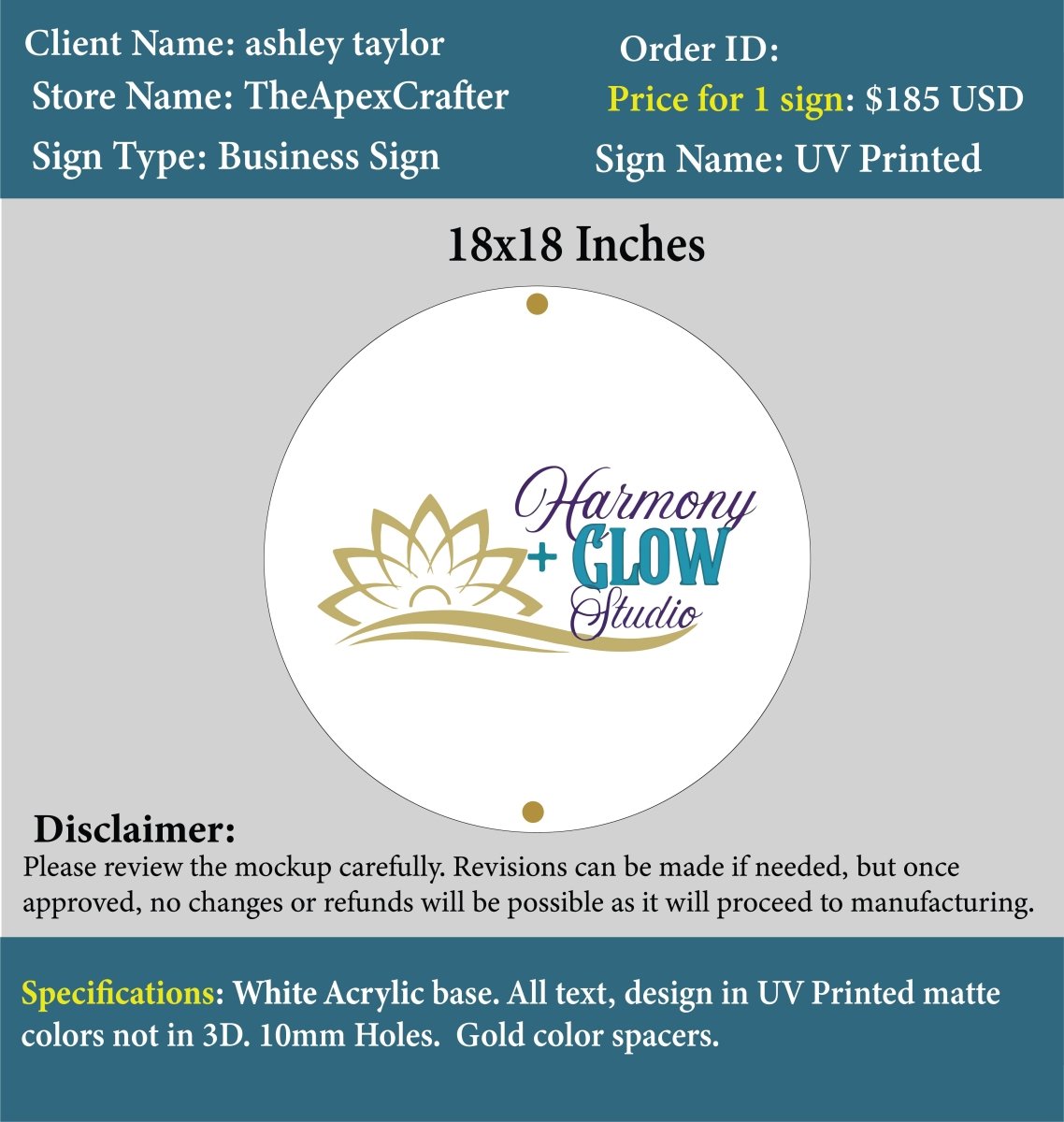 Custom Acrylic UV Sign - ashley - Custom Logo Sign - Custom Acrylic UV Sign - ashley