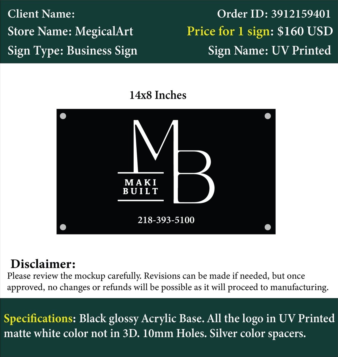 Custom Acrylic UV Sign - Calley - Custom Logo Sign - Custom Acrylic UV Sign - Calley